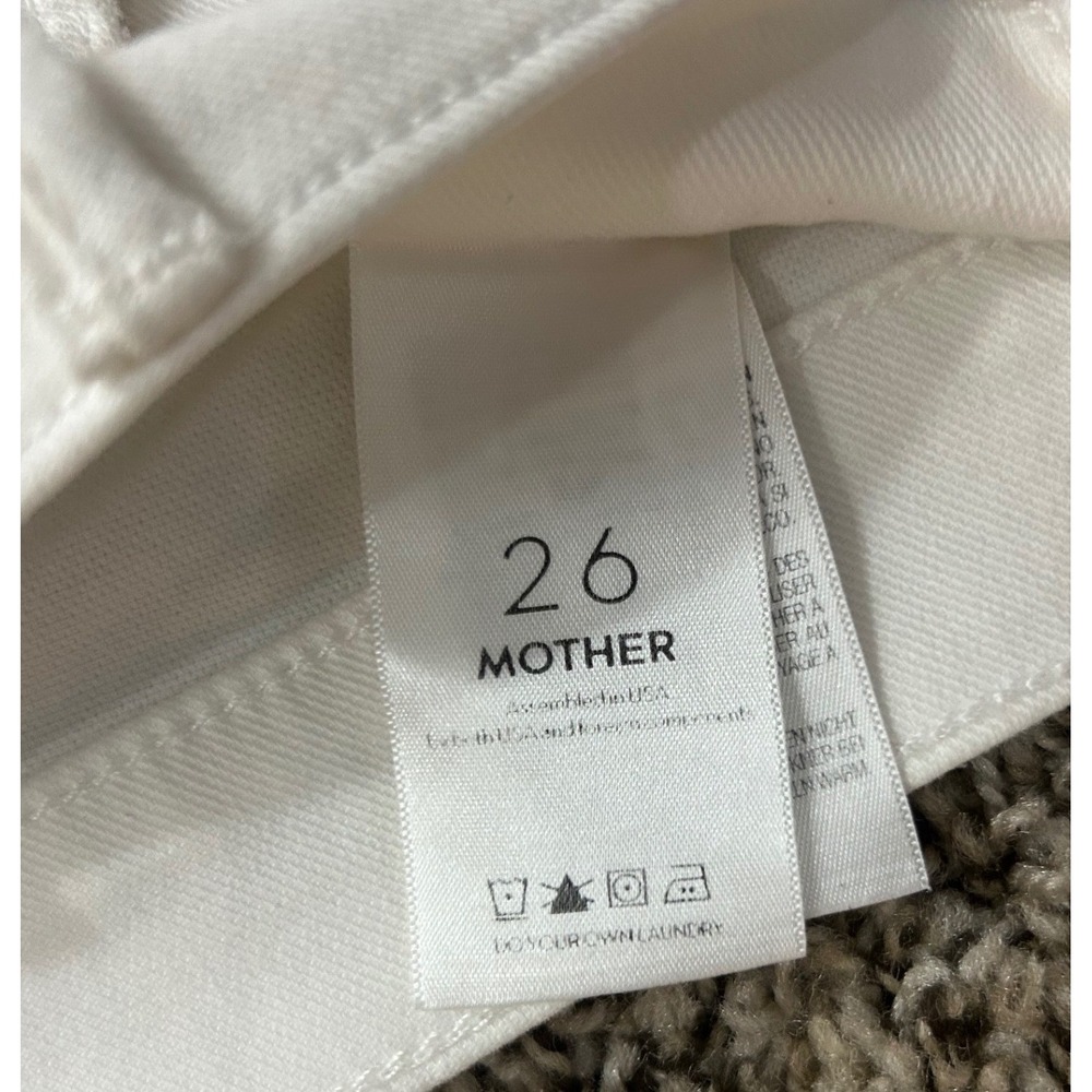 MOTHER Cha Cha Fray White Flare Jeans Raw Hem Frayed Denim Size 26 - Picture 8 of 9